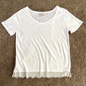 LOFT Short Sleeve Lace Tee